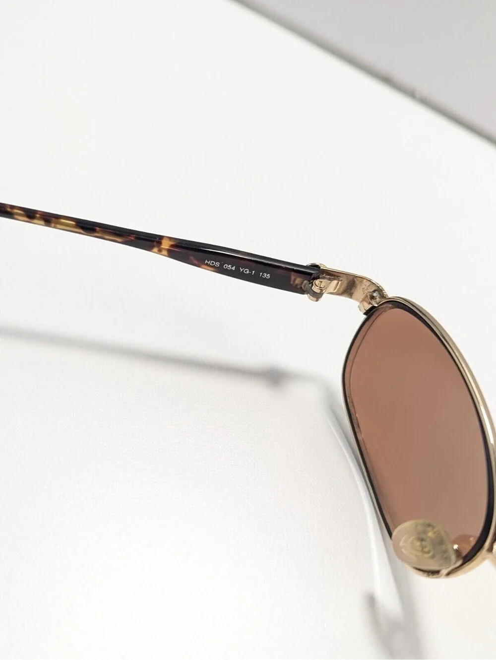 Harley-Davidson HDS 054 YG-1 135 Golden Tone Tortoise Frames ONLY Y2K